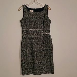 Talbots- Navy blue and white tweed dress
